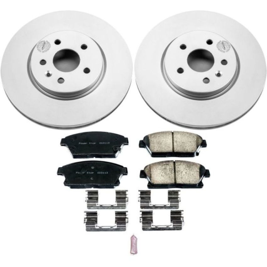 PowerStop CRK6996 Genuine Geomet Coated Rotor and Low-Dust Ceramic Brake Pad Kit