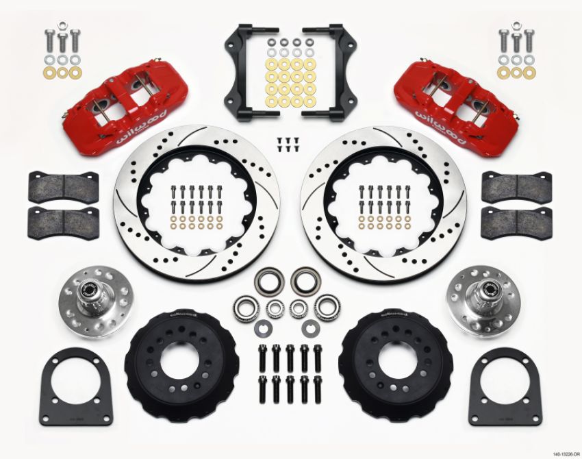 Wilwood 140-13226-DR AERO6 Front Hub Kit 14.00in Drill Red TCI-IFS 71-78 (Pinto Based)