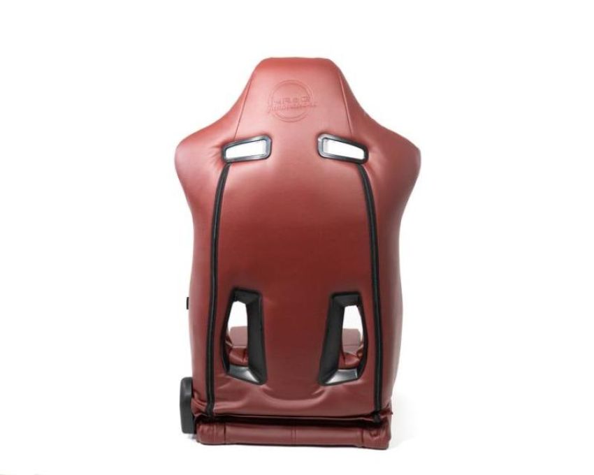 NRG RSC-810MAR L/R Reclinable Sport Seats (Pair) The Arrow Maroon Vinyl w/ Pressed  logo w/ Maroon Stitch