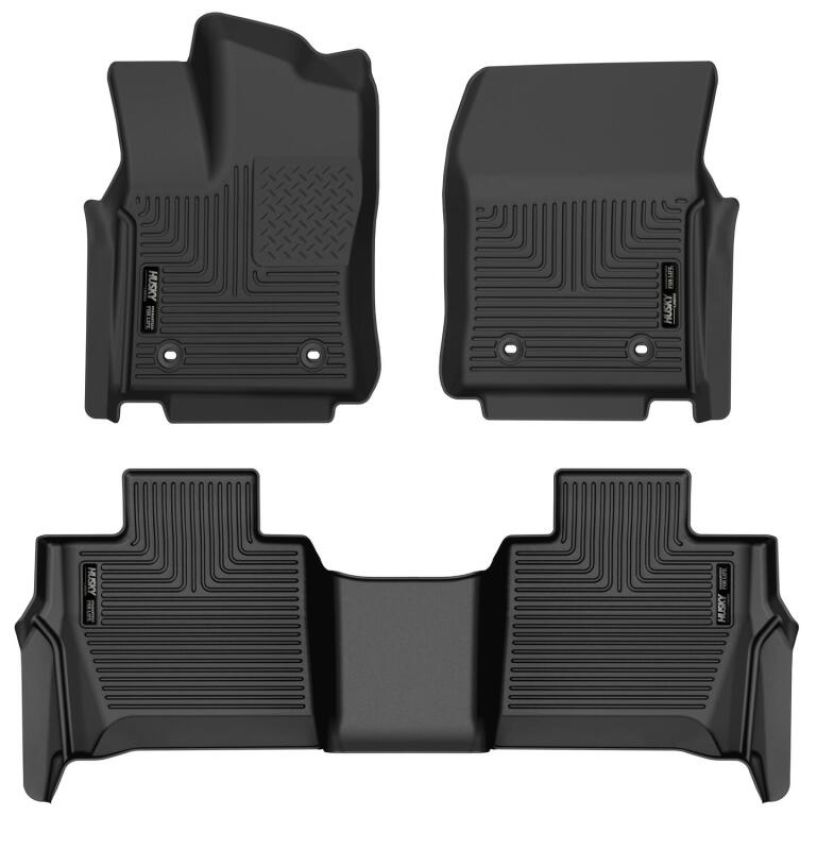 Husky Liners 95281 23-24 Toyota Sequoia WeatherBeater Front & Second Row Floor Liners - Black