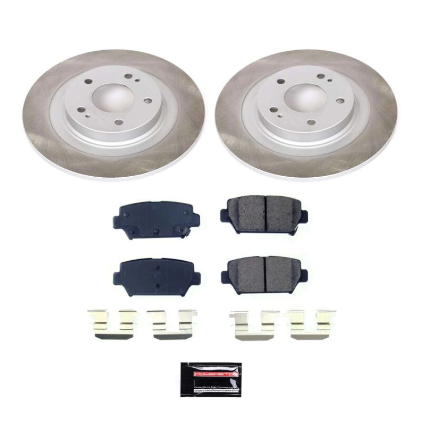 PowerStop SC8434 Semi-Coated Rotor and Low-Dust Ceramic Brake Pad Kit