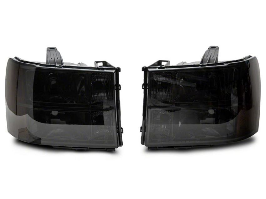 Raxiom S518299 07-14 GMC Sierra 1500/2500 HD/3500 HD Axial OEM Rep Headlights- Chrome Housing- Smoked Lens