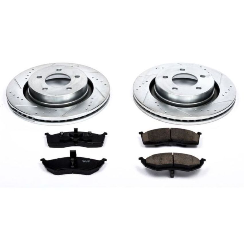 PowerStop K1700 Z23 Daily Driver Carbon-Fiber Ceramic Brake Pad and Drilled & Slotted Rotor Kit