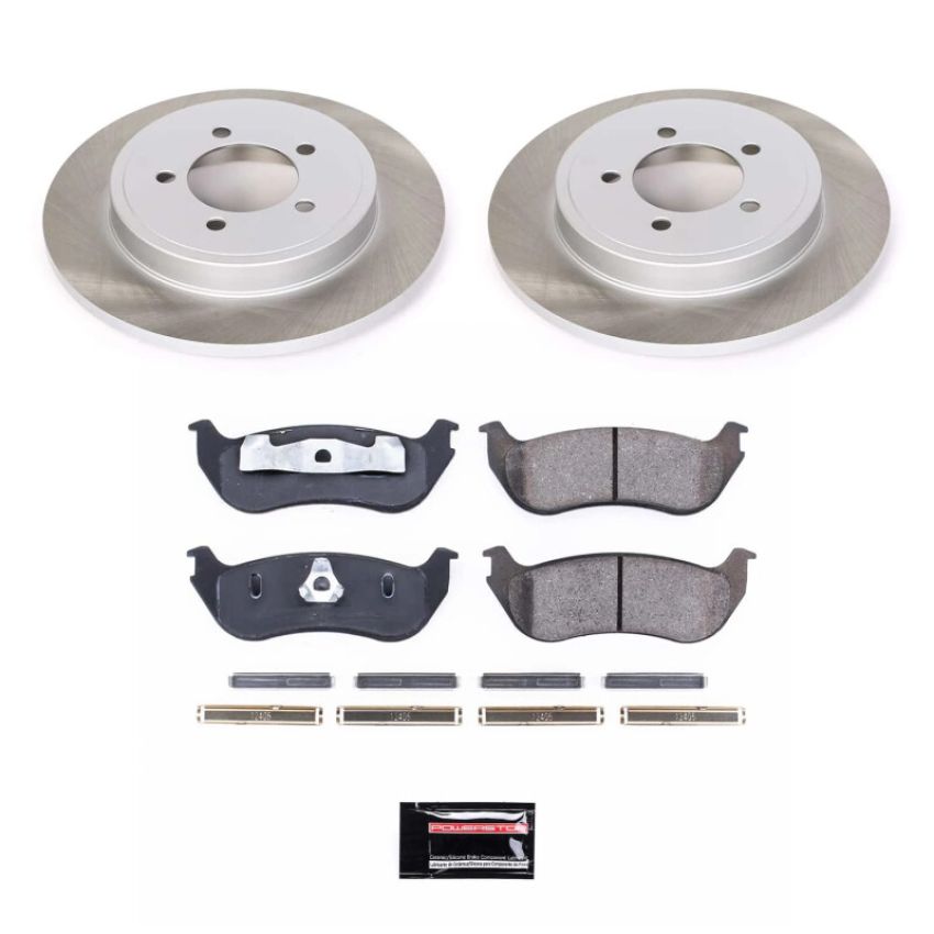 PowerStop SC3150 Semi-Coated Rotor and Low-Dust Ceramic Brake Pad Kit