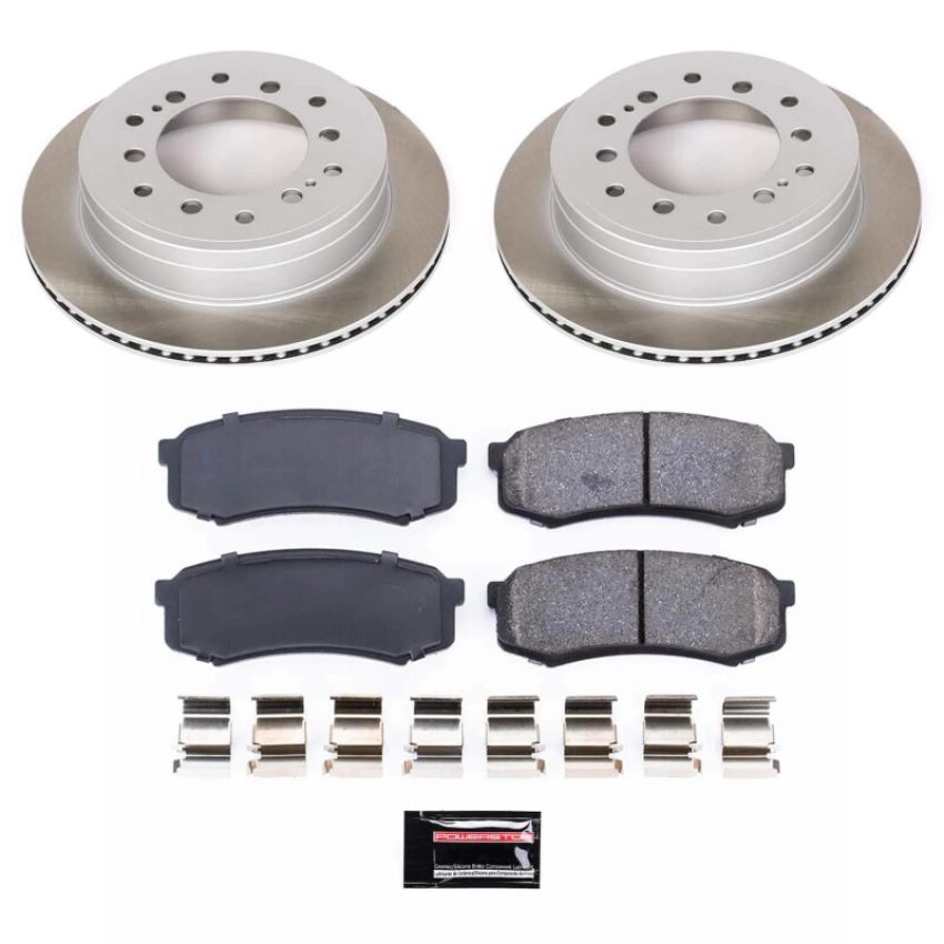 PowerStop SC5875 Semi-Coated Rotor and Low-Dust Ceramic Brake Pad Kit