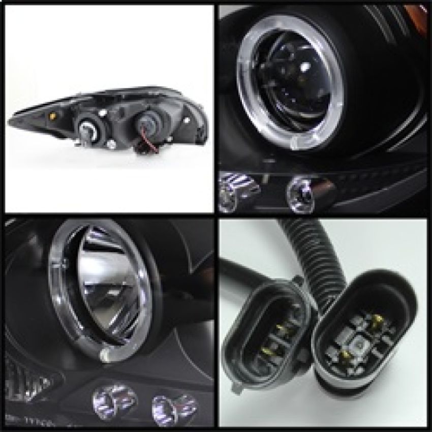 SPYDER 5073303 Projector Headlights - LED Halo - Black
