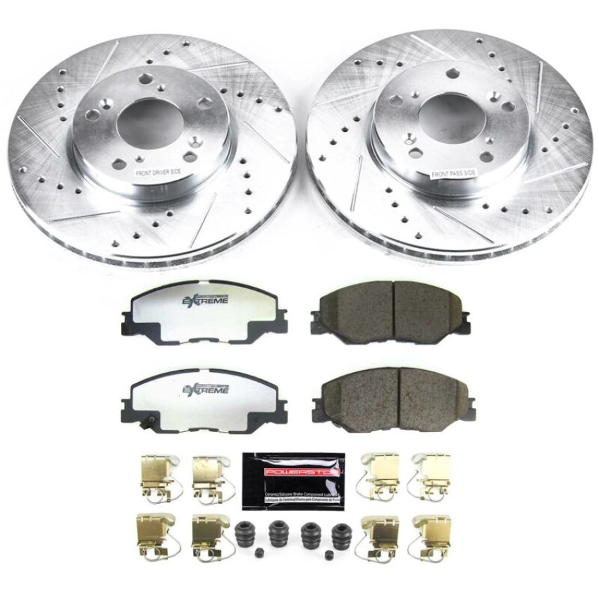 PowerStop K8318-26 Z26 Street Performance Ceramic Brake Pad and Drilled & Slotted Rotor Kit