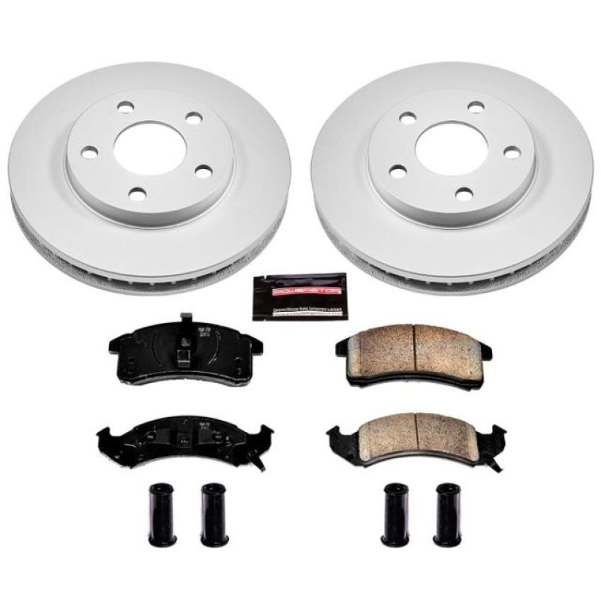 PowerStop CRK1532 Genuine Geomet Coated Rotor and Low-Dust Ceramic Brake Pad Kit