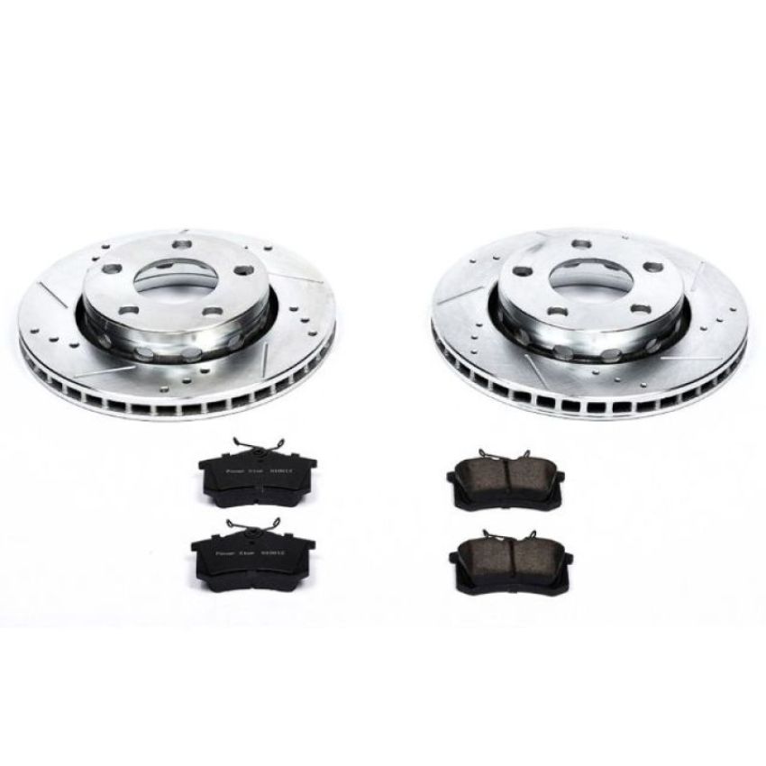 PowerStop K894 Z23 Daily Driver Carbon-Fiber Ceramic Brake Pad and Drilled & Slotted Rotor Kit