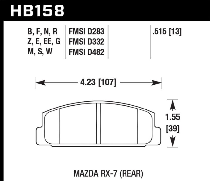 Hawk Performance HB158E.515 Blue 9012 Disc Brake Pad