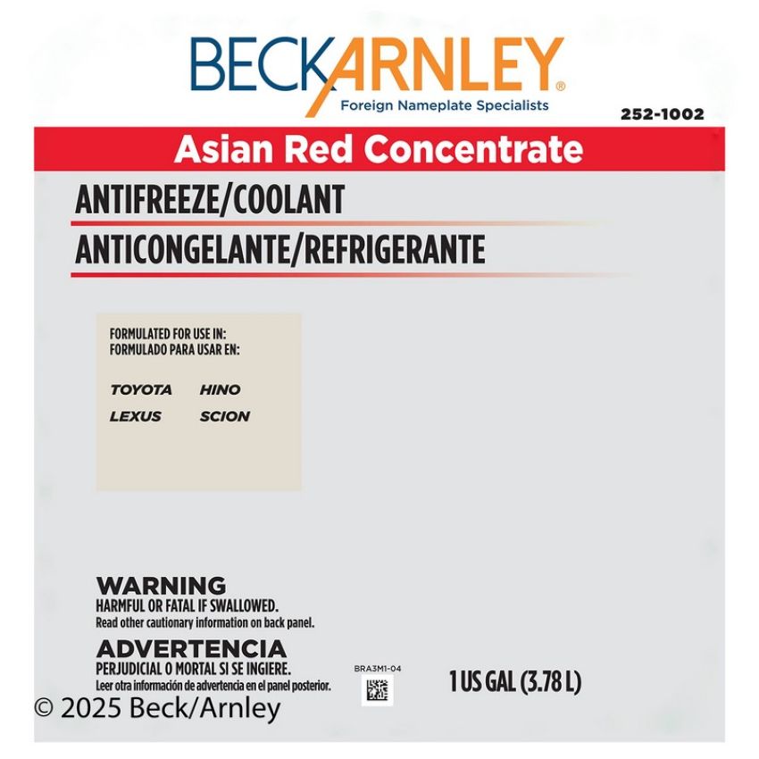 BECK/ARNLEY 252-1002 COOLANT  RED