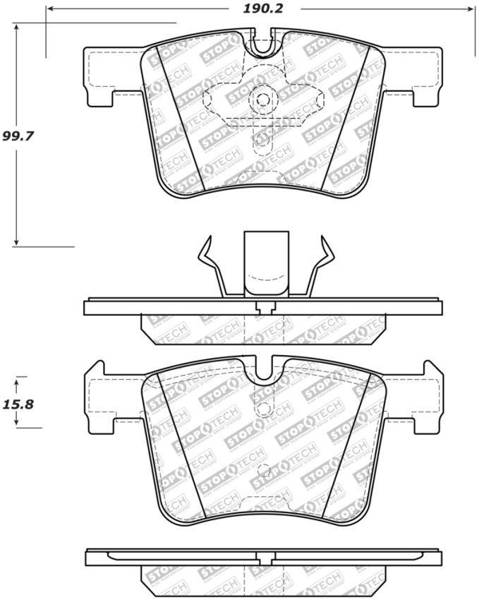 Stoptech 305.15610 Street Select Brake Pads w/Hardware - Front