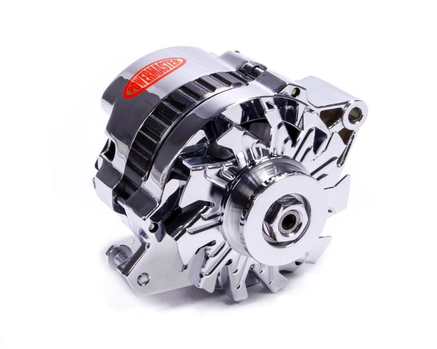 POWERMASTER PWM178021 Chrome 105amp Small Delco Alternator 1 Wire