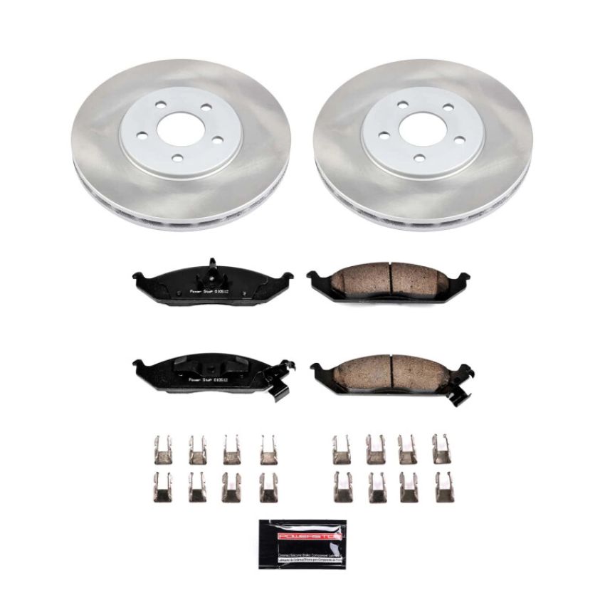 PowerStop SC1679 Semi-Coated Rotor and Low-Dust Ceramic Brake Pad Kit