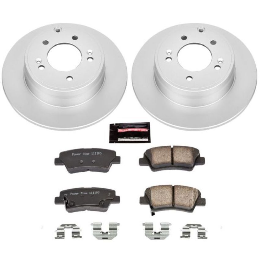 PowerStop CRK5381 Genuine Geomet Coated Rotor and Low-Dust Ceramic Brake Pad Kit