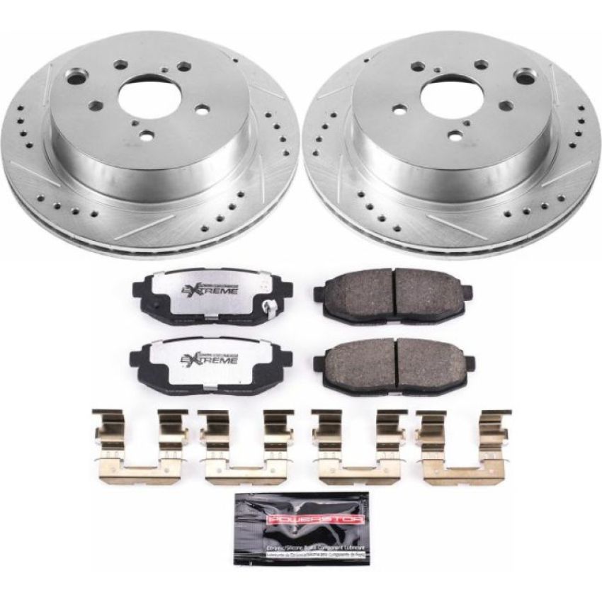 PowerStop K6978-26 Z26 Street Performance Ceramic Brake Pad and Drilled & Slotted Rotor Kit