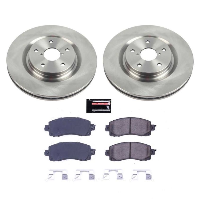 PowerStop KOE8481 OE Stock Replacement Low-Dust Ceramic Brake Pad and Rotor Kit