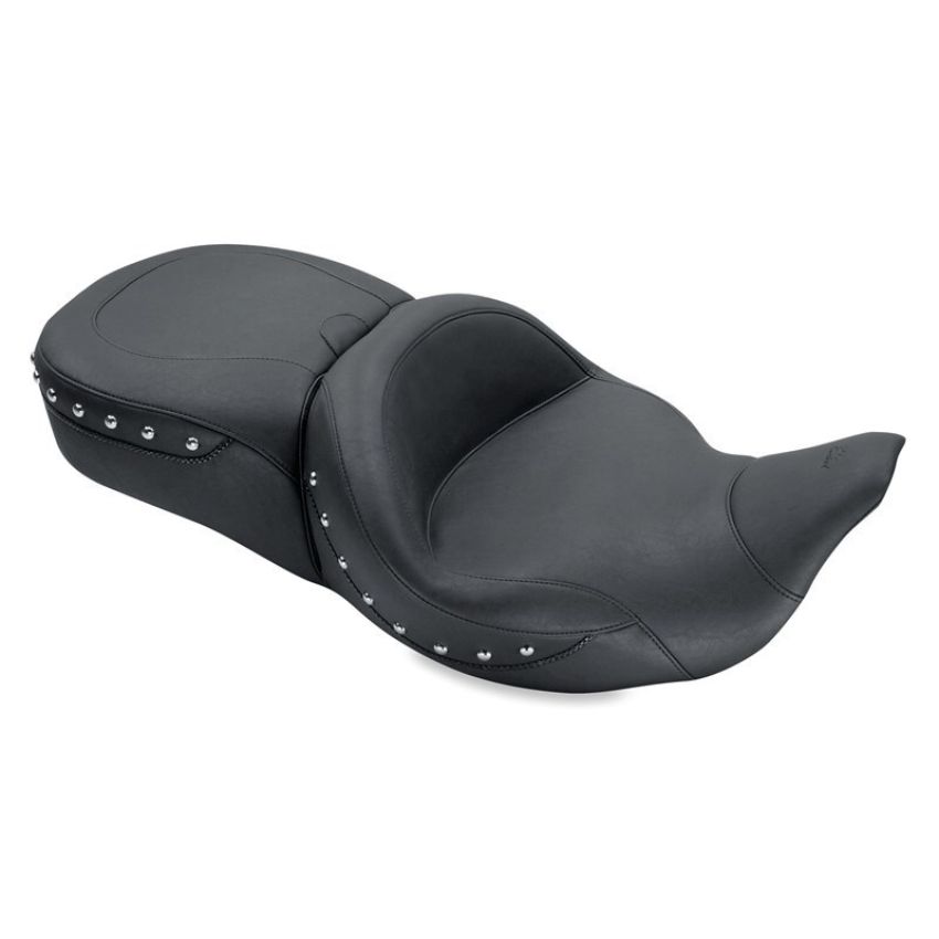 Mustang Motorcycle 79546 Mustang 08-21 Harley Electra Glide,Rd Glide,Rd King,Str Glide Super Touring 1PC Seat w/Studs - Black