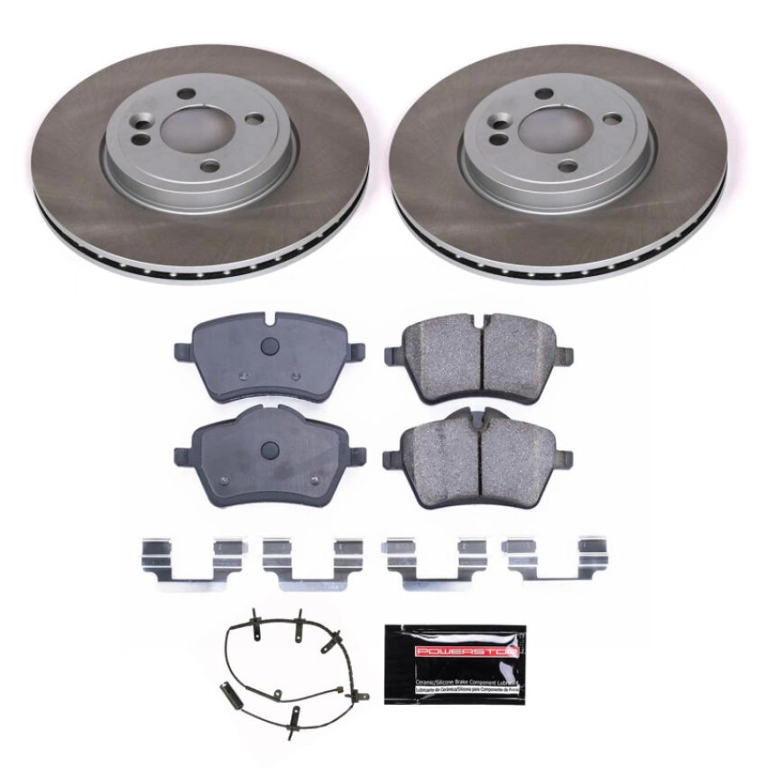 PowerStop SC5784 Semi-Coated Rotor and Low-Dust Ceramic Brake Pad Kit