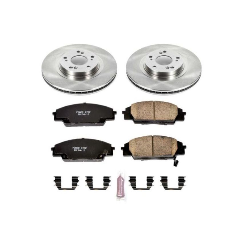 PowerStop KOE2439 OE Stock Replacement Low-Dust Ceramic Brake Pad and Rotor Kit