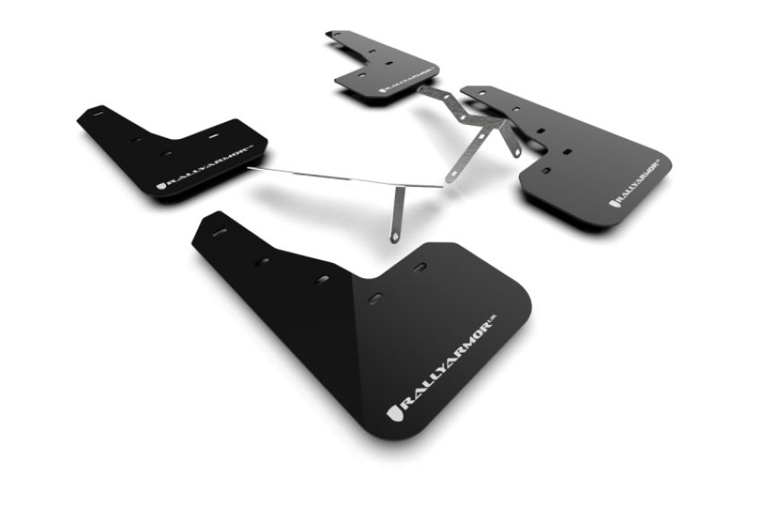 Rally Armor MF90-UR-BLK/WH Black Mud Flap/White Logo