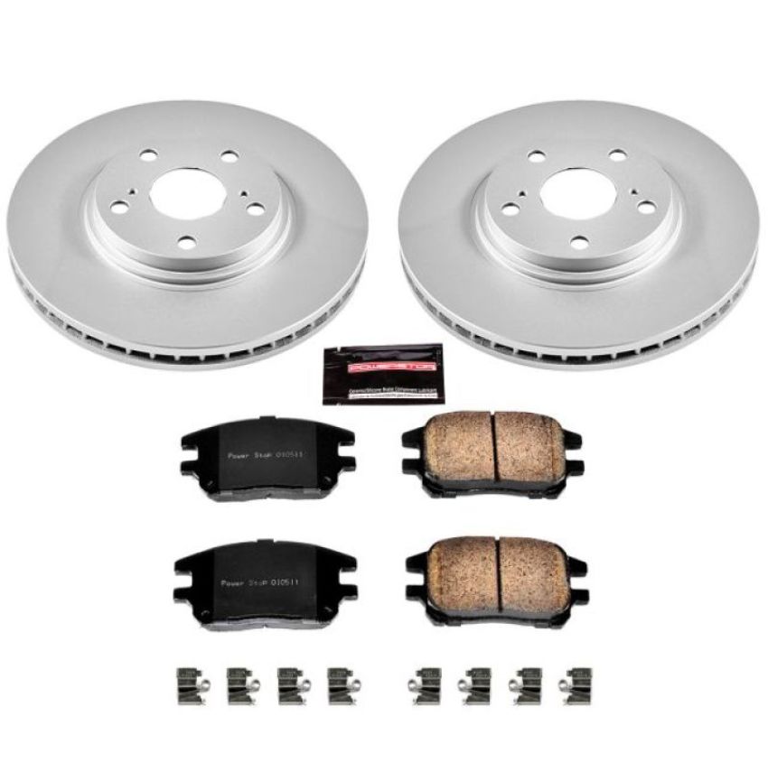 PowerStop CRK1146 Genuine Geomet Coated Rotor and Low-Dust Ceramic Brake Pad Kit