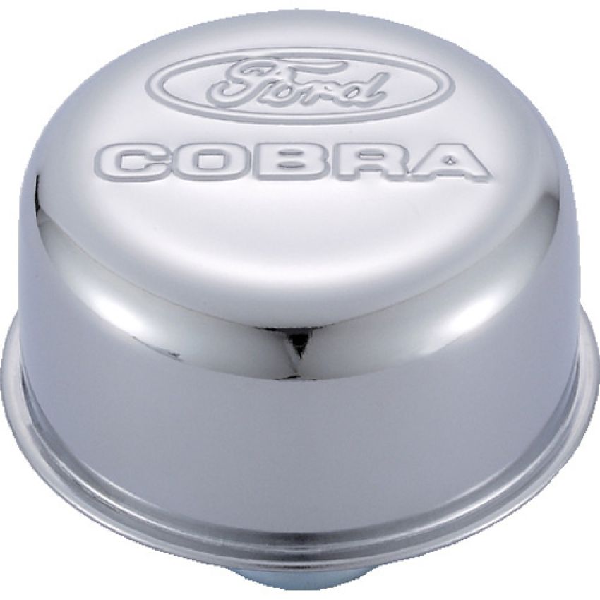 Ford Racing 302-225 Ford Cobra Logo Air Breather Cap: Chrome