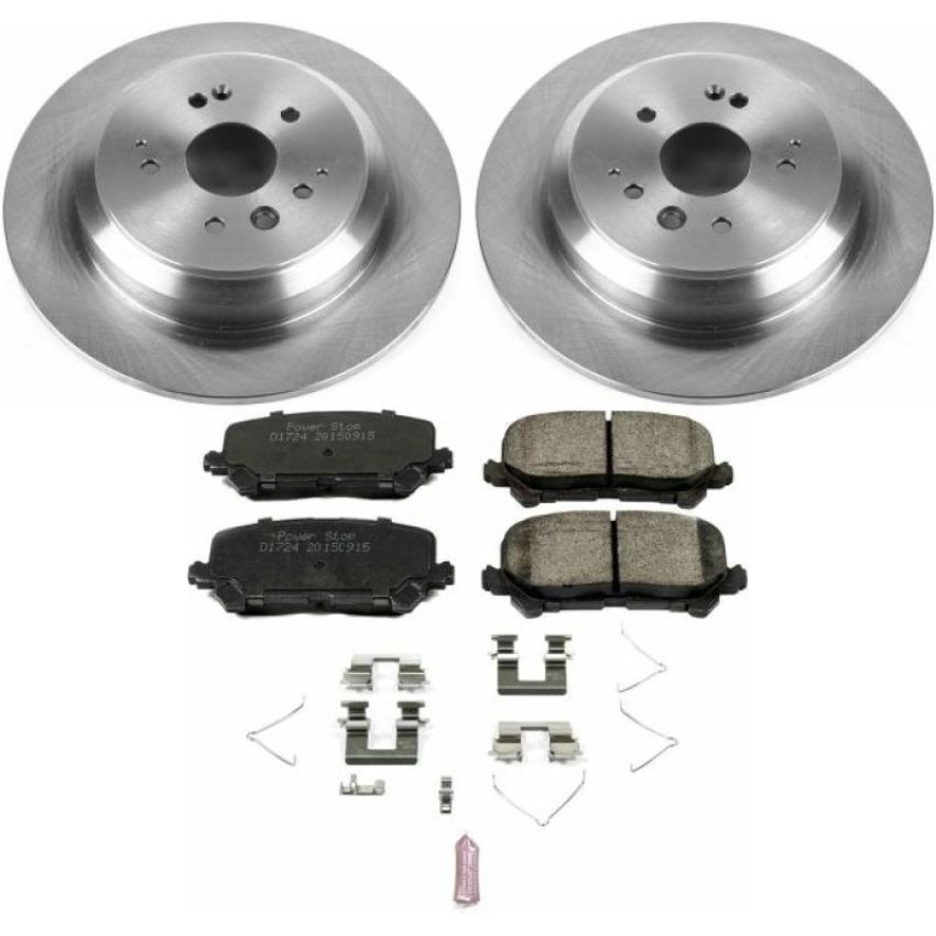 PowerStop KOE6953 OE Stock Replacement Low-Dust Ceramic Brake Pad and Rotor Kit
