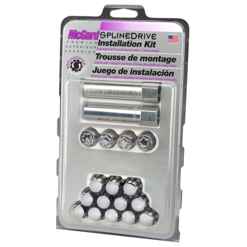 McGard (65457CN 12X1.5 MCG 4 LUG SPLINEDRIVE KIT, CHROME W/WHL LKS CLAMSHELL)