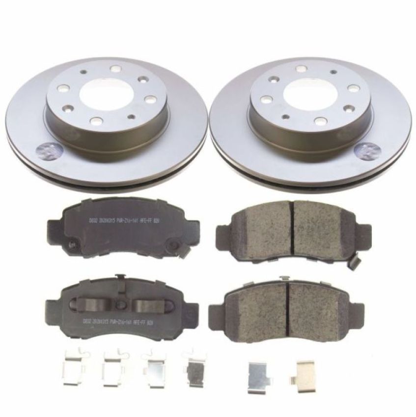 PowerStop CRK5224 Genuine Geomet Coated Rotor and Low-Dust Ceramic Brake Pad Kit