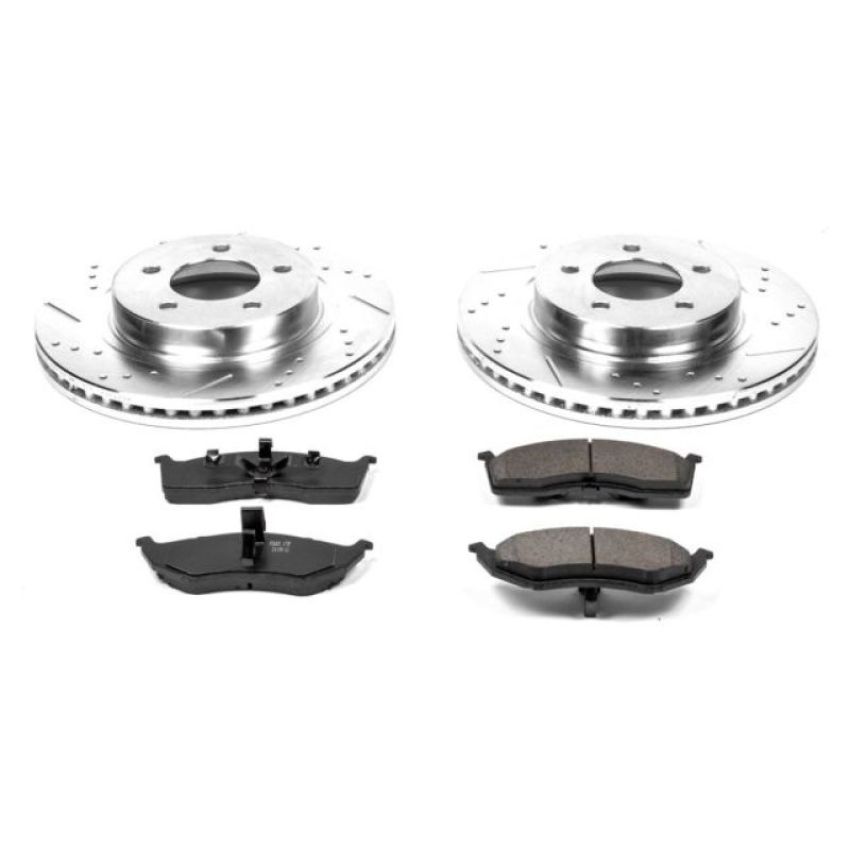 PowerStop K1694 Z23 Daily Driver Carbon-Fiber Ceramic Brake Pad and Drilled & Slotted Rotor Kit