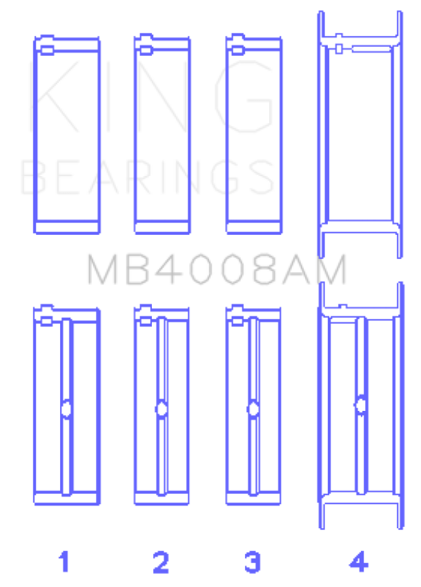 King Nissan VG20E/VG20DET V6 (Size STD) Main Bearing Set