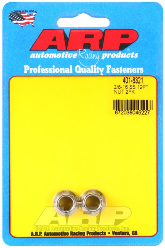 ARP ARP401-8321 12pt SS Nut 3/8-16  2pk