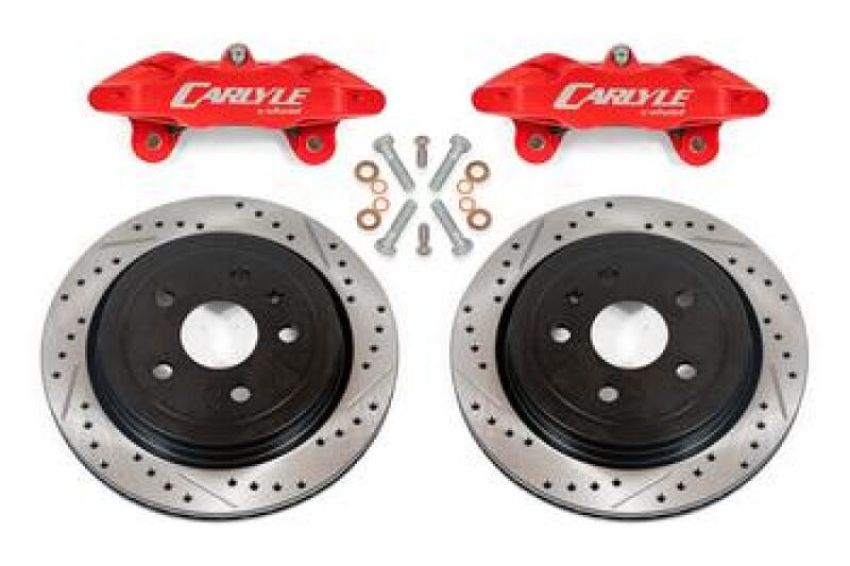 BMR Suspension DBK573 BMR 14-19 Chevrolet Corvette Brake Kit For 15in Conversion Drilled And Slotted Rotors/Red Calipers