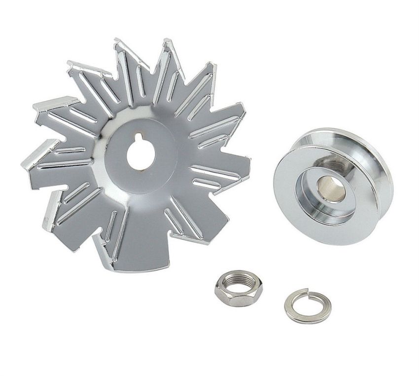 MR. GASKET MRG6808 Chrome Alt Fan & Pulley