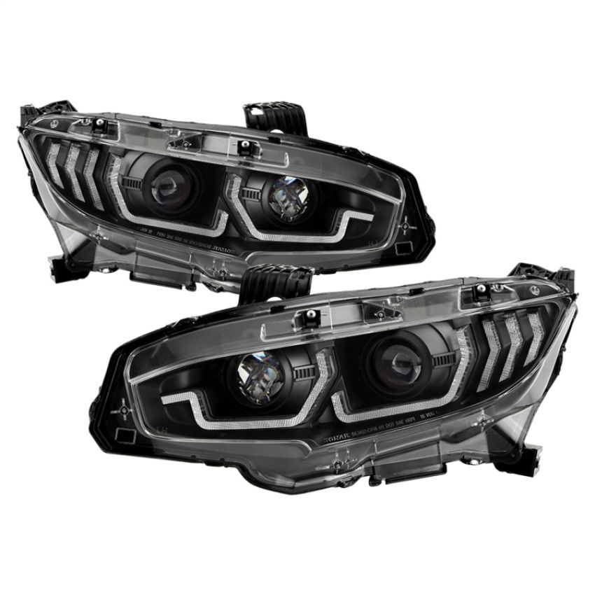 SPYDER 5087867 Projector Headlights - DRL U-Shape - Black