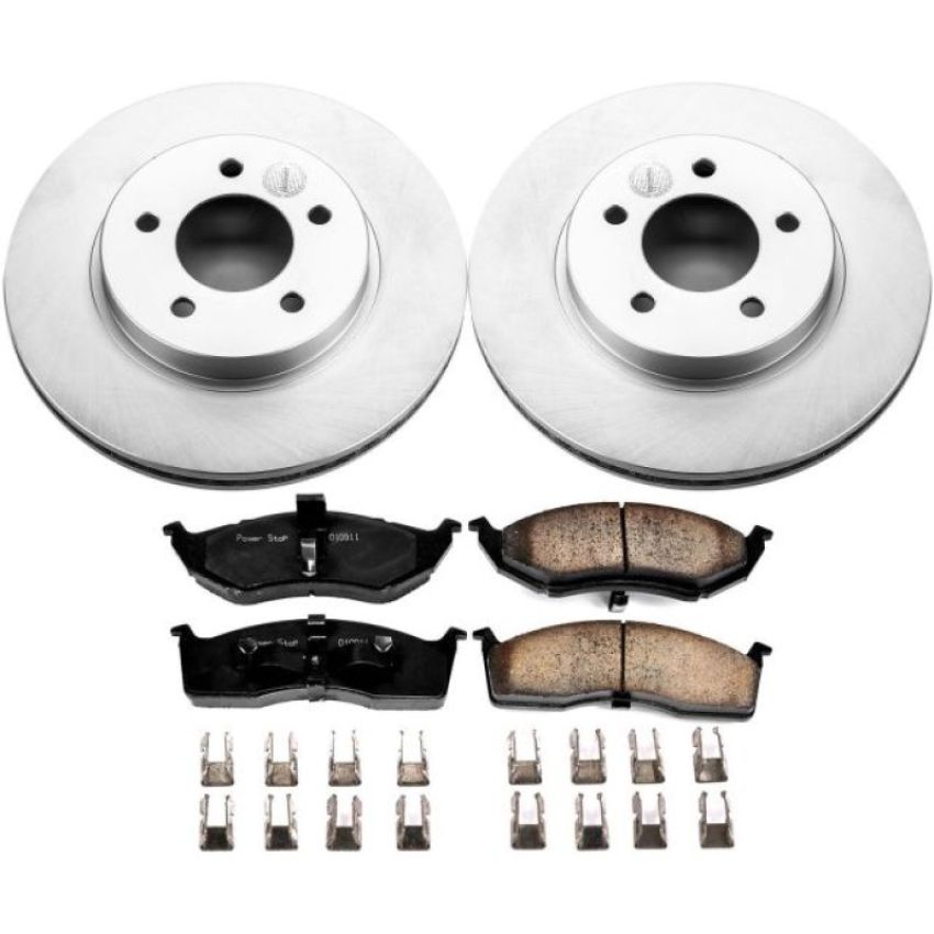 PowerStop CRK1692 Genuine Geomet Coated Rotor and Low-Dust Ceramic Brake Pad Kit