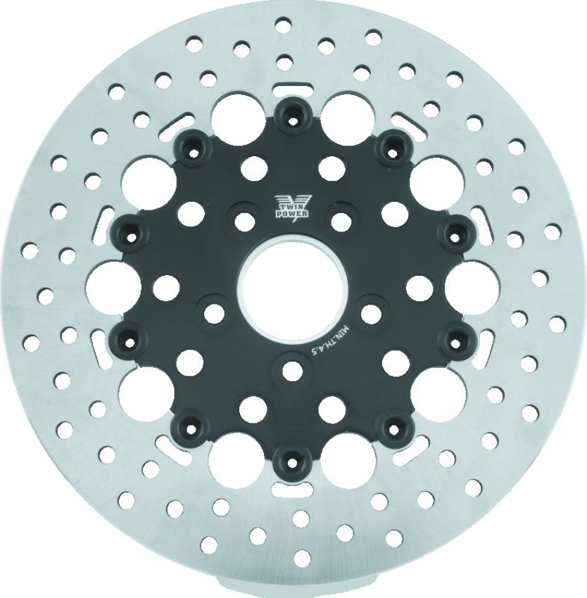 TwinPower 666839 Twin Power 84-17 Big Twin Exc 08-17 FLH FLT Rear 11.5 Floating Rotor Black Hole