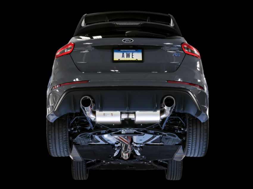 AWE Tuning 3020-32036 Ford Focus RS Touring Edition Cat-back Exhaust- Resonated - Chrome Silver Tips