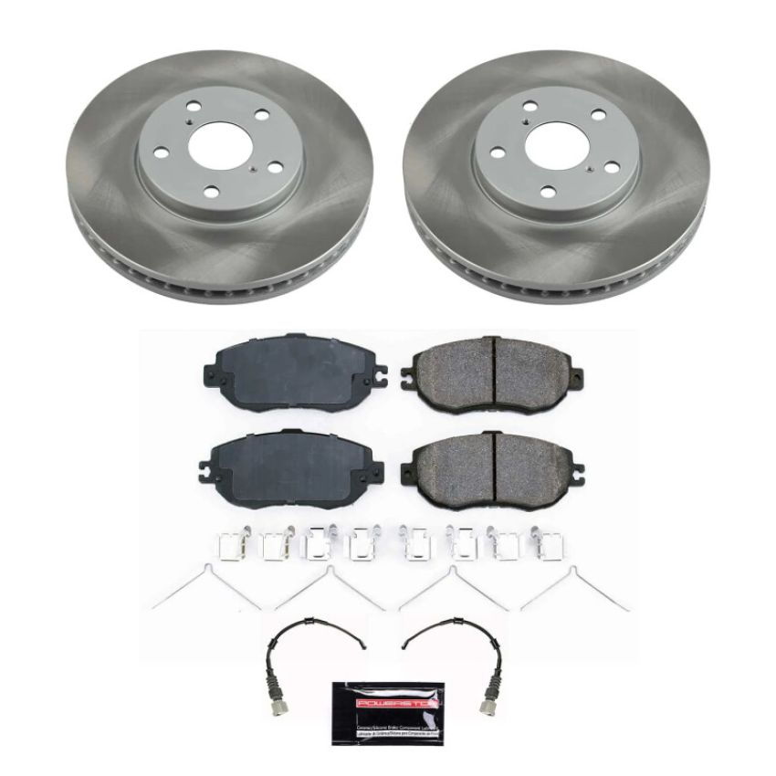 PowerStop SC1075 Semi-Coated Rotor and Low-Dust Ceramic Brake Pad Kit