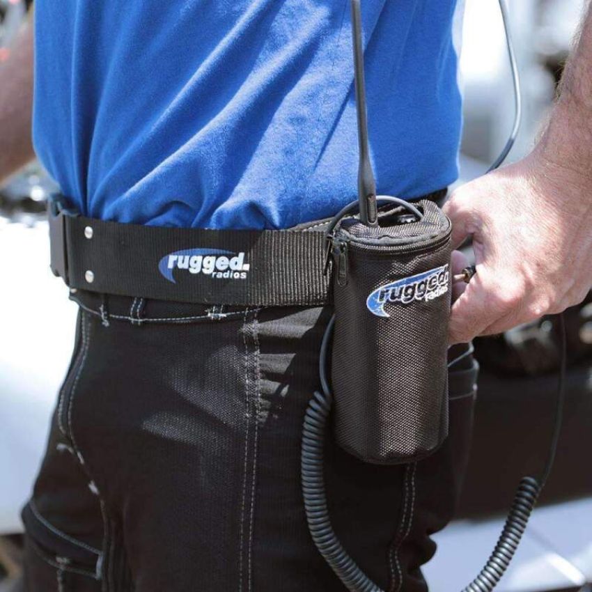 Rugged Radios MC-BELT-BAG-XL Comm Belt/Bag Combo for Moto & Circle Track Racing Extra Large - Fits Waists Up to 60