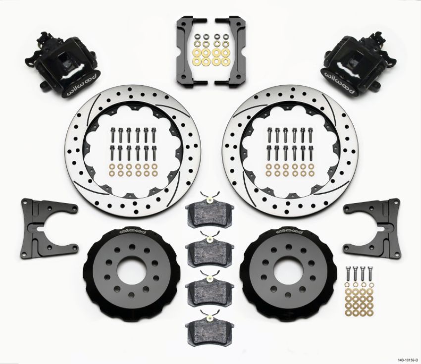 Wilwood 140-10159-D Combination Parking Brake Rear Kit 12.88in Drilled 2005-2014 Mustang