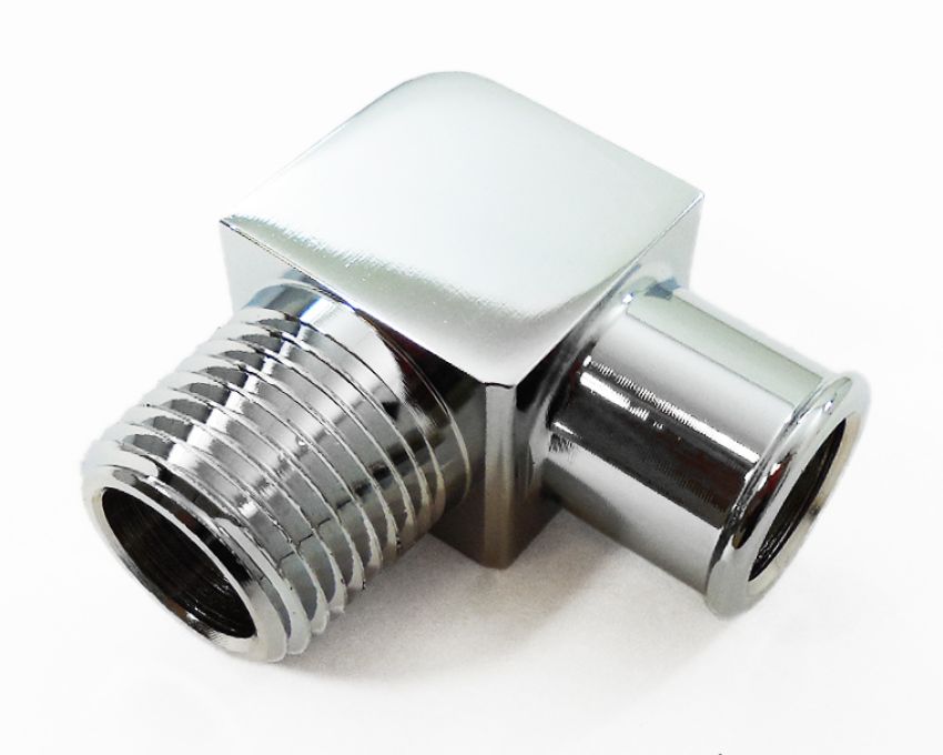 RACING POWER CO-PACKAGED RPCR4529 90 Deg Alum Fitting 3/4 X 1/2In- Chrome