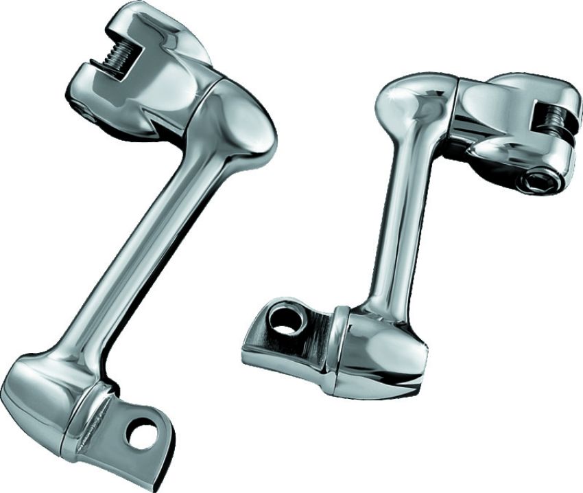 Kuryakyn 4557 4in Adjustable Lockable Offsets With Male Mount Adapter Chrome