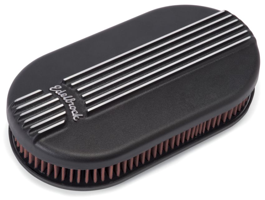 EDELBROCK EDE41153 Billet Alum. Single Carb A/C - Small Oval- Black