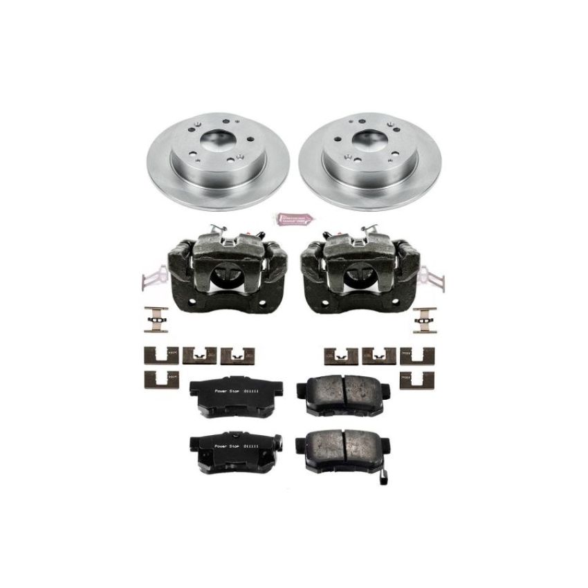 PowerStop KCOE2270 OE Stock Replacement Low-Dust Ceramic Brake Pad, Rotor and Caliper Kit