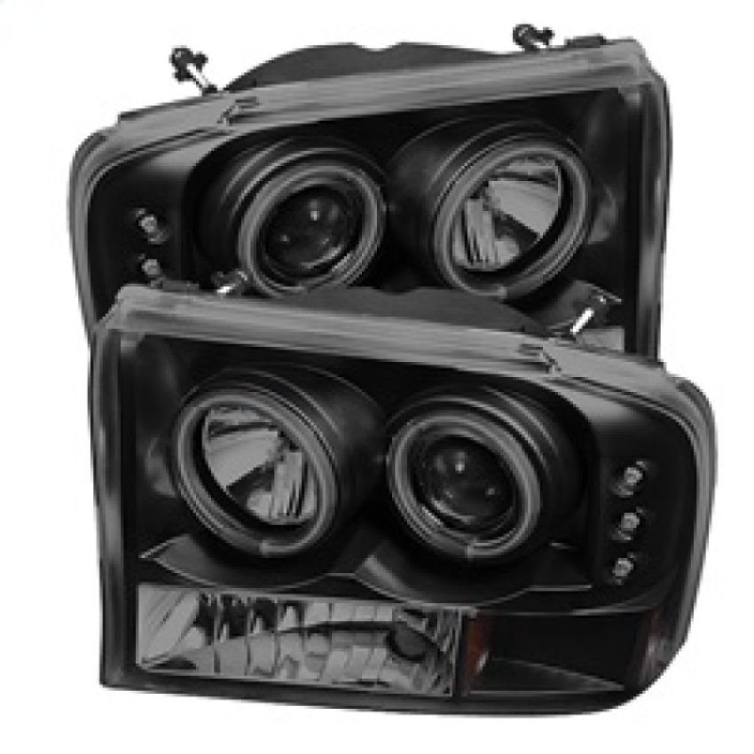 SPYDER 5078865 1PC Projector Headlights - Version 2 - CCFL Halo - Black Smoke