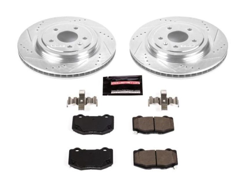 PowerStop K6535 Z23 Daily Driver Carbon-Fiber Ceramic Brake Pad and Drilled & Slotted Rotor Kit