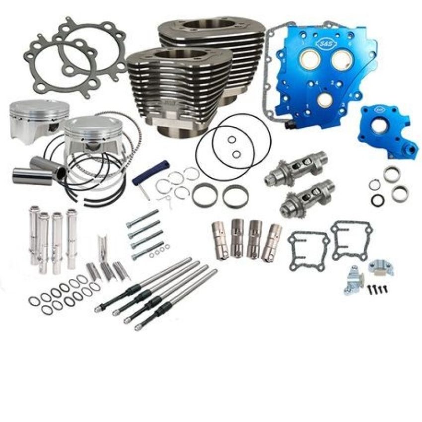 S&S Cycle 330-0668 07-17 BT 110in Power Package - Wrinkle Black