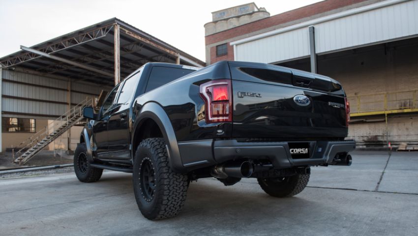 CORSA Performance 14397GNM Corsa 2017-2020 Ford F-150 Raptor 3.5L Sport Cat-Back Dual Rear Exit w/ 5in Gunmetal Tip